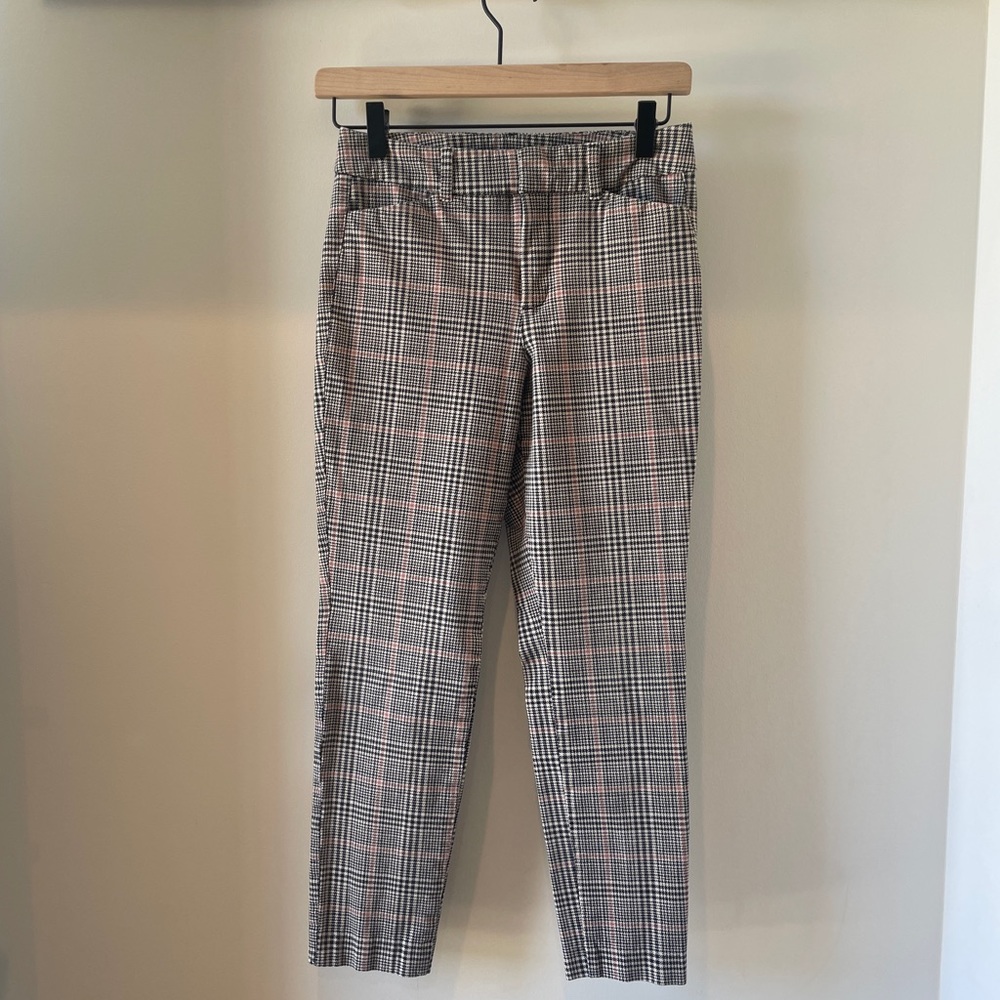 Old Navy Plaid Pixie High Rise Pants Office Work Pants